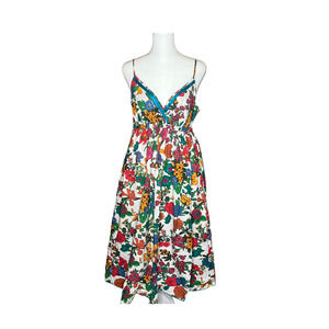 Derek Heart Floral Babydoll Dress Multi-color Smocked Boho Fairy Romantic Garden